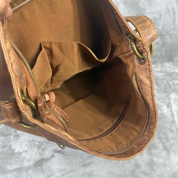 Stone‎ Mountain Smokey Crossbody Bag Purse Cognac Brown 13x12 - Picture 9 of 13